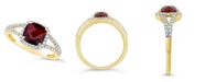 Macy's Garnet (2 ct. t.w.) and Created White Sapphire (1/4 ct. t.w.) Ring in 10k Yellow Gold